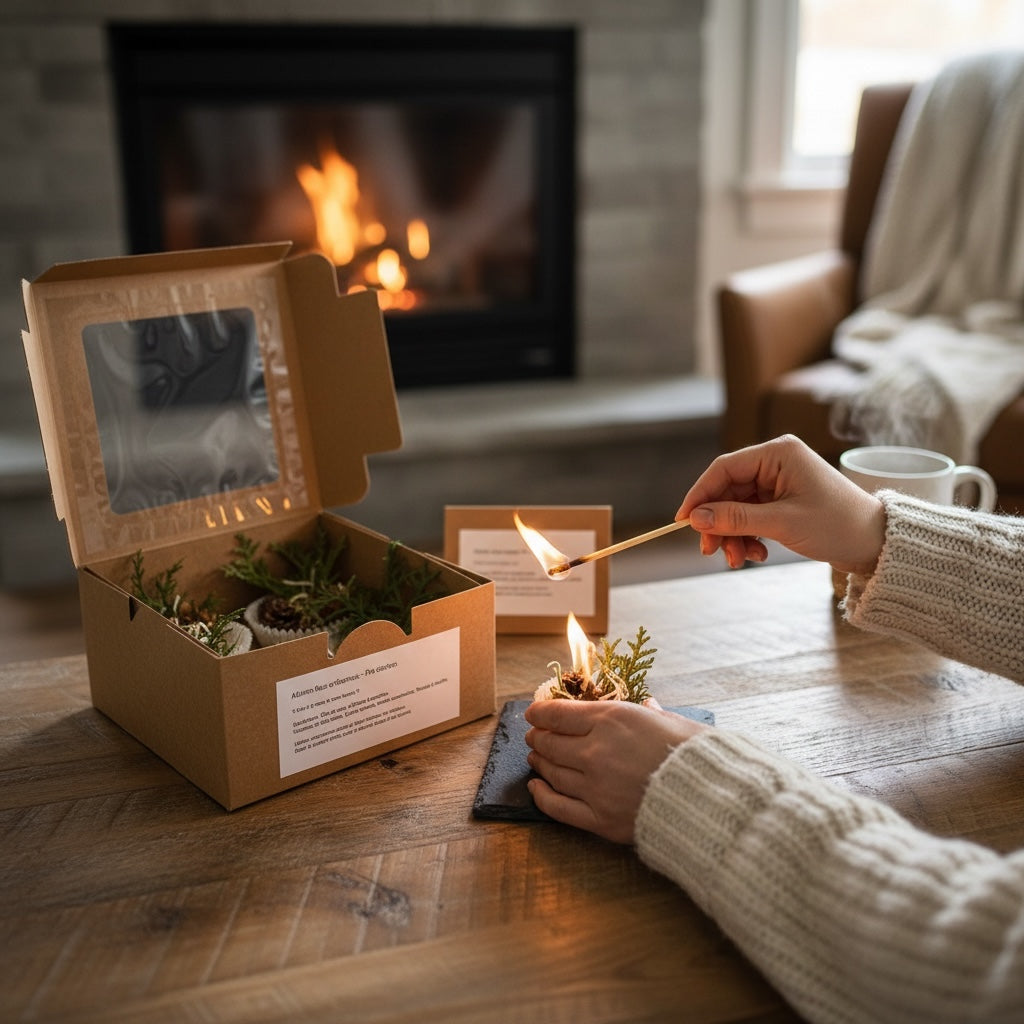 Allume-feux pour foyer - Pomme cannelle