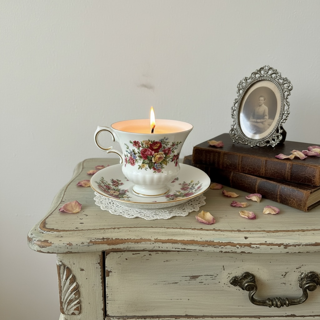 bougie-tasse antique