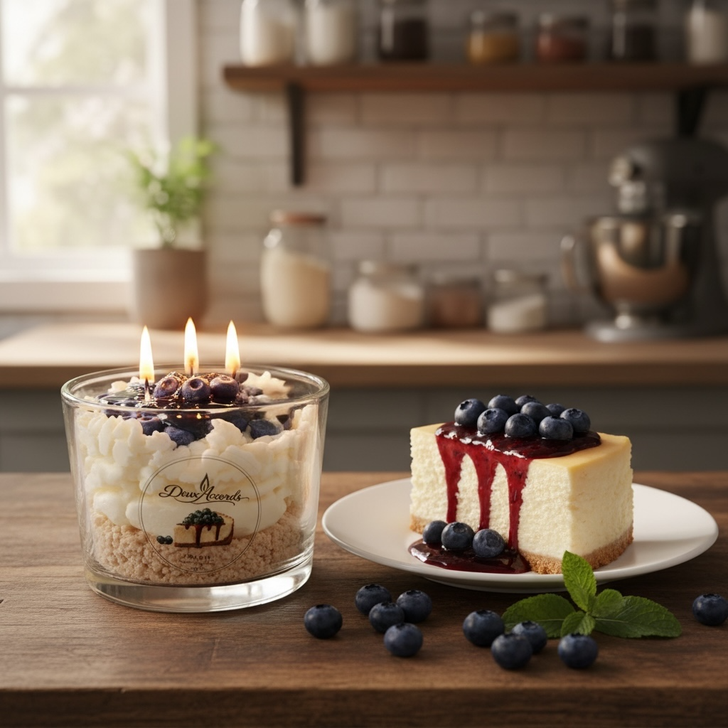 Gâteau au fromage et bleuets